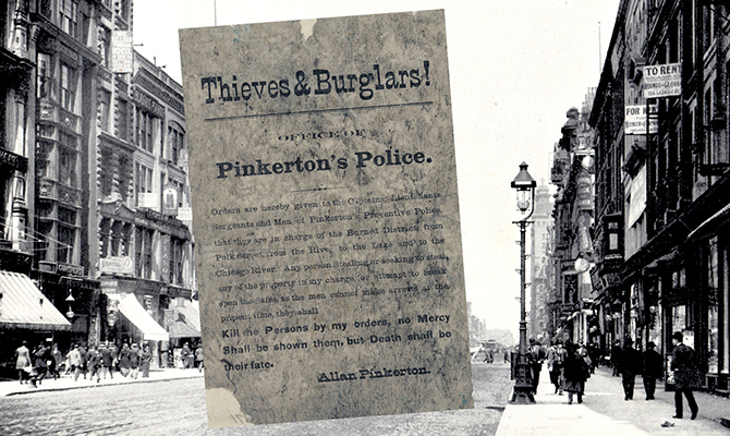 Ett flygblad av Pinkertons Detektivbyrå 